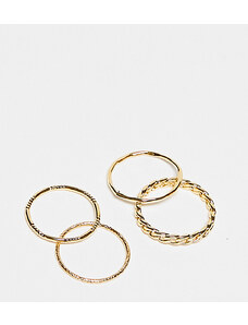 Orelia - Confezione di 4 anelli a catenina placcati in oro 18 carati