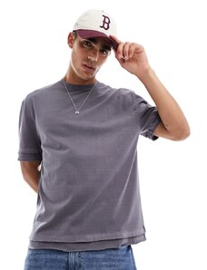 ASOS DESIGN - T-shirt con maniche corte a doppio strato antracite-Grigio