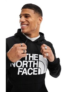 The North Face - Standard - Felpa con cappuccio nera in pile con logo sul petto-Nero