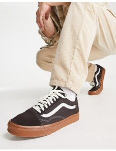 Vans - Old Skool - Sneakers marroni con suola in gomma-Marrone