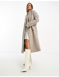 & Other Stories - Cappotto di lana color talpa con cintura-Neutro