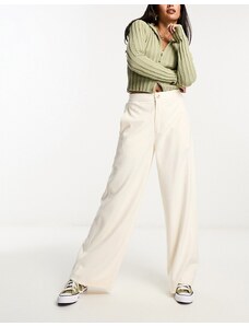 ASOS DESIGN - Pantaloni strutturati bianchi con gambe a cilindro-Bianco