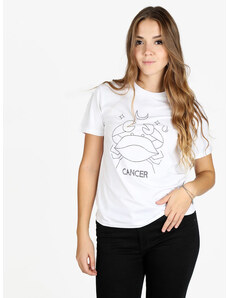 Solada T-shirt Manica Corta Donna Segno Zodiacale Cancro Bianco Taglia 3xl