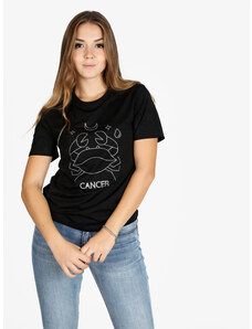 Solada T-shirt Manica Corta Donna Segno Zodiacale Cancro Nero Taglia 3xl