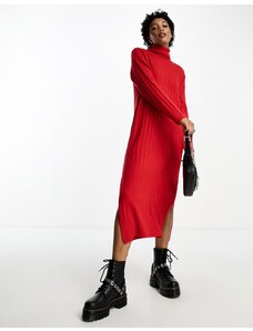 Brave Soul - Vestito accollato extra largo al polpaccio in maglia rosso