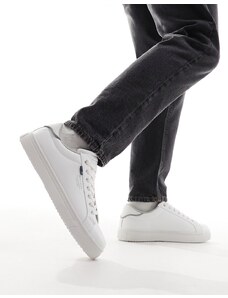 Jack & Jones - Sneakers stringate bianche con suola spessa-Bianco