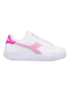 Sneakers bianche e rosa da ragazza con dettaglio iridescente Diadora Game Step GS