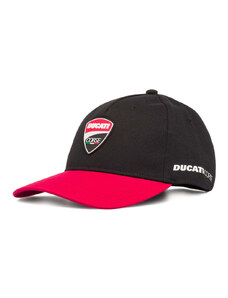 Cappellino da baseball nero con visiera rossa e logo Ducati Corse