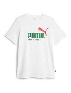 T-shirt bianca da uomo con logo nero e rosso Puma No. 1 Logo Celebration