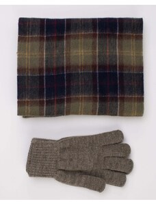 BARBOUR Gift set - Sciarpa e guanti in tartan