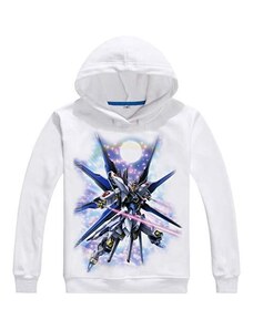 WANHONGYUE Mobile Suit Gundam Anime Hoodie Felpe con Cappuccio Sweatshirt Adulto Cosplay Pullover Maglione Sportivo Cappotto Bianco 2 L