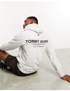 Tommy Jeans - Regular Entry - Felpa con cappuccio grigio chiaro con logo