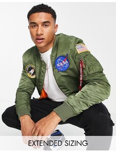 Alpha Industries - MA-1 VF NASA - Giacca bomber verde salvia con stemma NASA