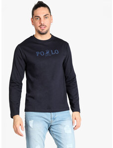 U.S. Grand Polo T-shirt Uomo a Manica Lunga Con Stampa Blu Taglia M