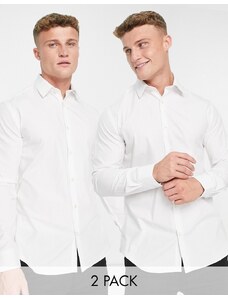 French Connection - Formal - Confezione da 2 camicie bianche-Bianco