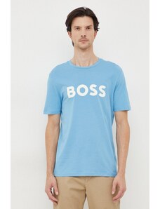 Boss Orange BOSS t-shirt in cotone BOSS CASUAL uomo colore blu