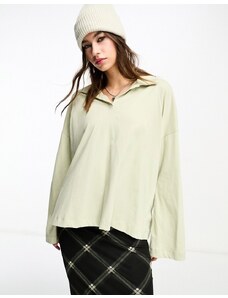 Only - Polo oversize color pietra-Verde