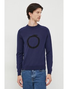 Trussardi maglione in lana uomo colore blu navy