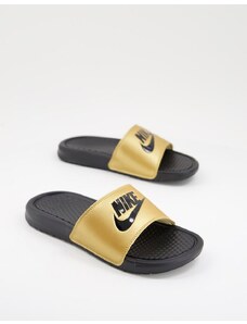 Nike - Benassi - Slider nere/oro-Nero