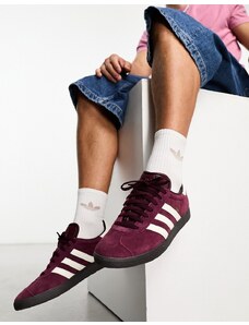 adidas Originals - Gazelle - Sneakers rosso granata e bianco gesso-Brown