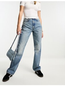 Weekday - Resolute - Jeans dritti elasticizzati a vita alta blu Seventeen