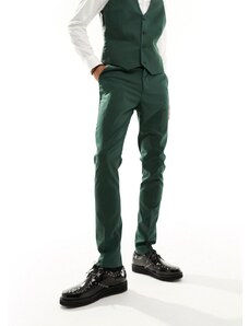 ASOS DESIGN - Pantaloni da abito skinny verde scuro