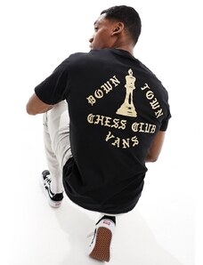 Vans - T-shirt nera con stampa "Chess Club" sul retro-Nero