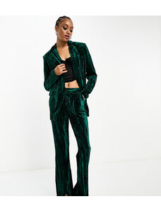 Extro & Vert Tall - Blazer in velluto sartoriale verde smeraldo in coordinato
