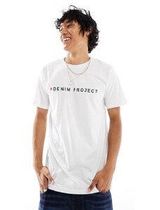 Denim Project - T-shirt bianca con logo-Bianco