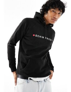 Denim Project - Felpa con cappuccio nera con logo-Nero