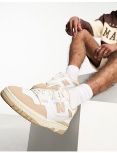 New Balance - 550 - Sneakers bianche e cuoio-Bianco