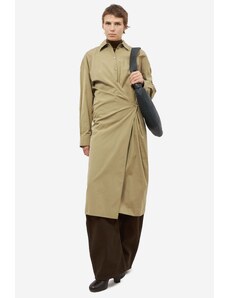 LEMAIRE Abito STRAIGHT TWISTED in cotone khaki