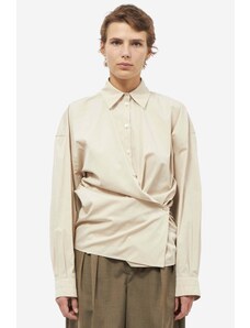 LEMAIRE Camicia STRAIGHT TWISTED in cotone beige