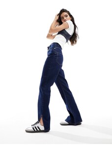 ASOS DESIGN - Jeans dritti blu con fascia in vita destrutturata