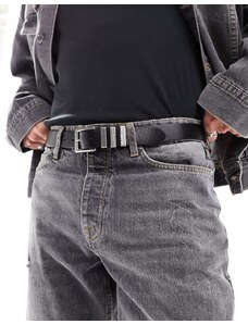 AllSaints - Cintura in pelle nera da 30 mm-Nero