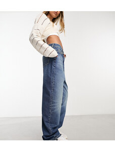 COLLUSION - x014 - Jeans antifit a vita medio alta lavaggio medio-Blu