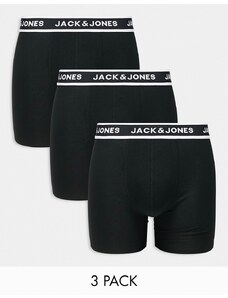 Jack & Jones - Confezione da 3 boxer taglio lungo aderenti neri-Nero