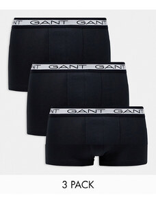 GANT - Confezione da 3 paia di boxer aderenti neri con fascia in vita con logo-Nero