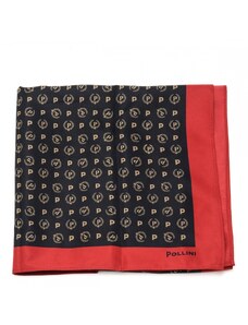 Pollini foulard quadrato donna con stampa heritage nero rosso
