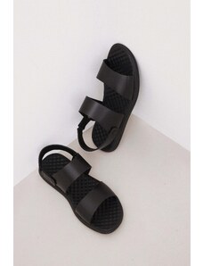 Men's Black Leather Sandals with Thick Straps Estro ER00112973