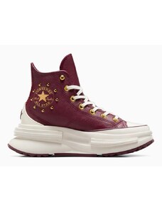 Converse sales rosse pelle