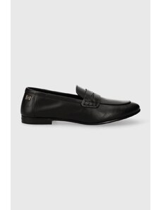 Tommy Hilfiger mocassini in pelle ESSENTIAL LEATHER LOAFER donna colore nero FW0FW07769
