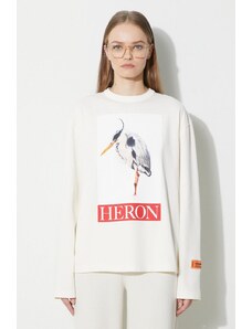 Heron Preston top a maniche lunghe in cotone Heron Bird Painted Ls Tee HWAB027F23JER0020425