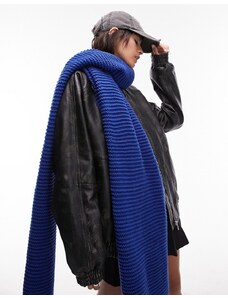 Topshop - Sienna - Sciarpa larga blu in maglia