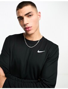 Nike Running - Miler Dri-FIT - T-shirt a maniche lunghe nera-Nero