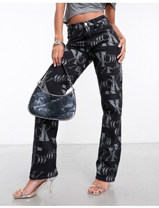 Calvin Klein Jeans - Jeans dritti a vita bassa lavaggio nero