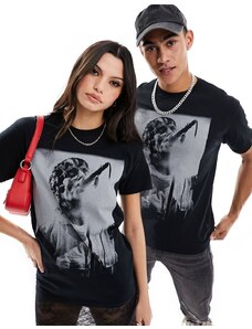 ASOS DESIGN - T-shirt unisex nera con grafica "Liam Gallagher" su licenza-Nero