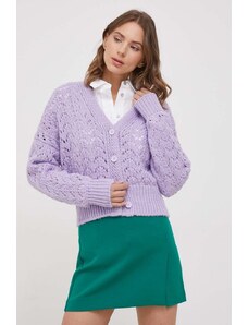 United Colors of Benetton kardigan con aggiunta di lana colore violetto