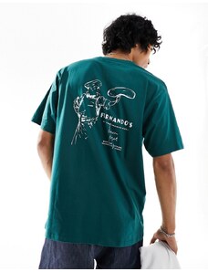 Denim Project - T-shirt verde con stampa di pizza