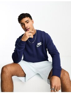Nike - Club - Felpa in pile blu navy girocollo